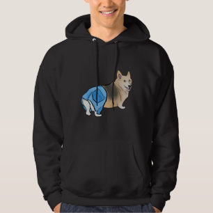 Corgi med Byxor Hoodie