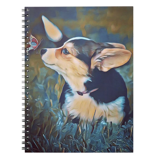 Corgi med fjärilen anteckningsbok (Framsidan)