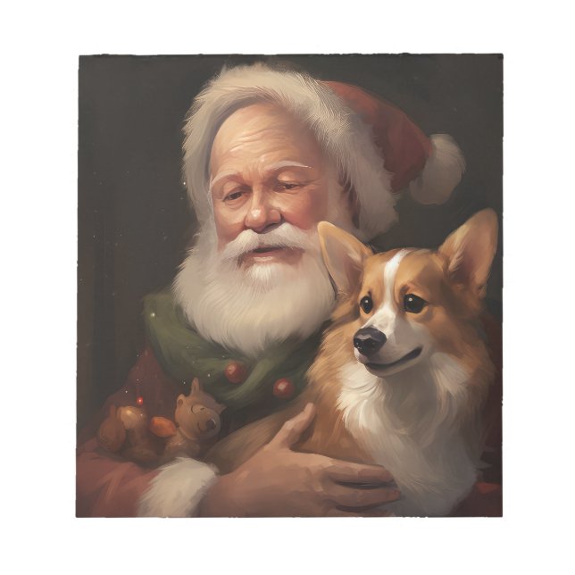 Corgi med Jultomten julafton Anteckningsblock (Framsida)