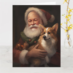 Corgi med Jultomten julafton Kort