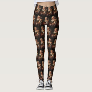 Corgi med Jultomten julafton Leggings