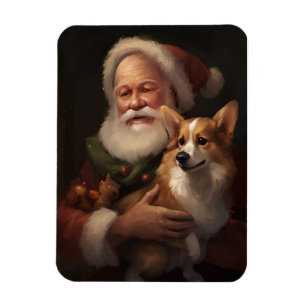 Corgi med Jultomten julafton Magnet