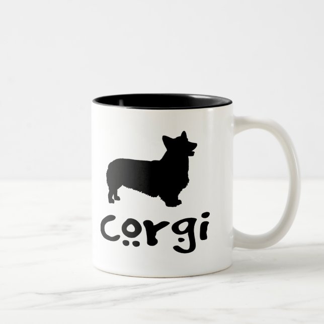 Corgi med kall text Två-Tonad mugg (Höger)