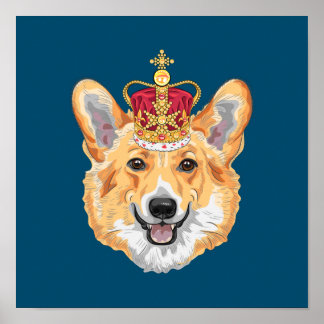 Corgi med Krona Poster