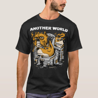 Corgi med raketer i rymden t shirt