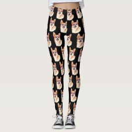 Corgi med rosa solglasögon leggings