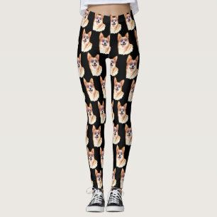Corgi med rosa solglasögon leggings