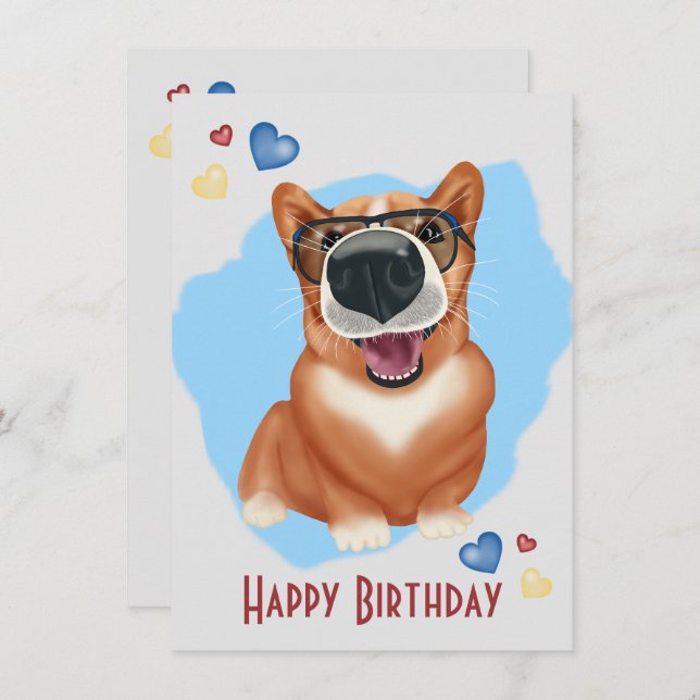 Corgi med solglasögon. Corgi älskare (Fram/baksida)