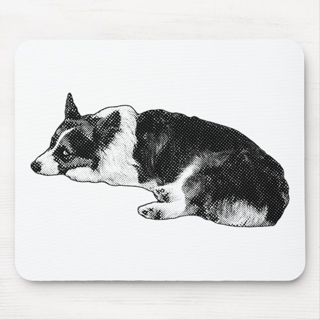 Corgi med stark blick musmatta (Framsidan)