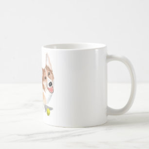 Corgi med tennisboll kaffemugg