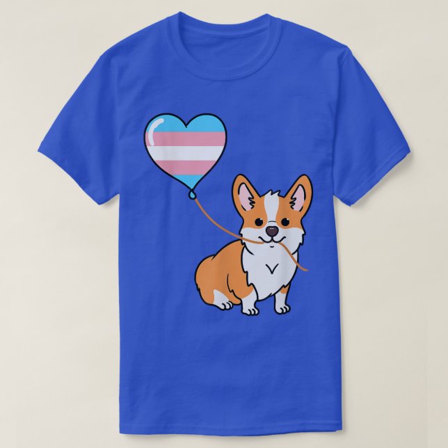 Corgi med trans-Pride-ballong T Shirt (Design framsida)