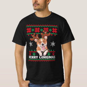 Corgi Merry Corgmas God jul T Shirt
