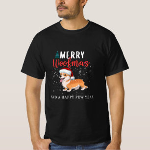 Corgi Merry Woofmas och en gåva från Lycklig Tass T Shirt