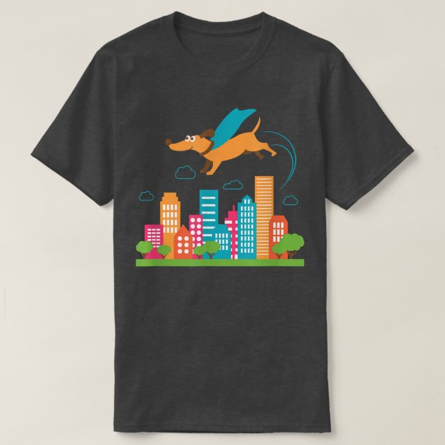 Corgi Mied Breed Mutt brun hund superhund T Shirt (Design framsida)