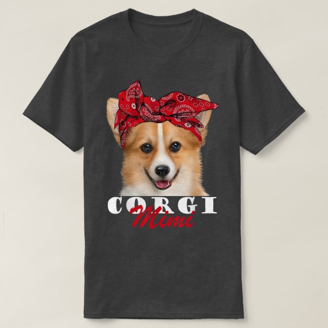 Corgi Mimi Cute Corgi Dog Bandana  T Shirt (Design framsida)