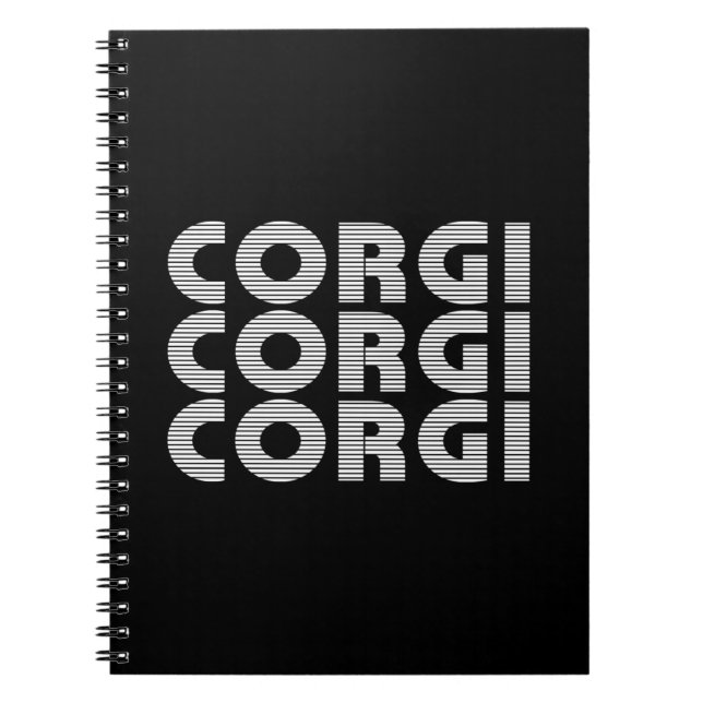 Corgi Modern White Text Anteckningsbok (Framsidan)