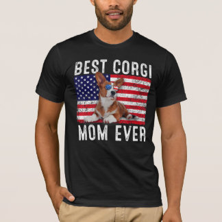 Corgi Mom Usa American Flag Corgi Dog Owner T Shirt