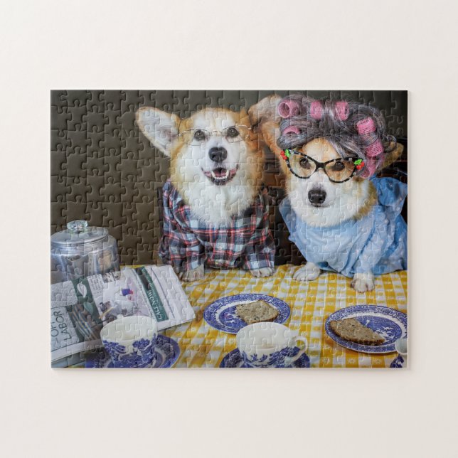 Corgi Morgons kaffepussel Pussel (Horisontell)