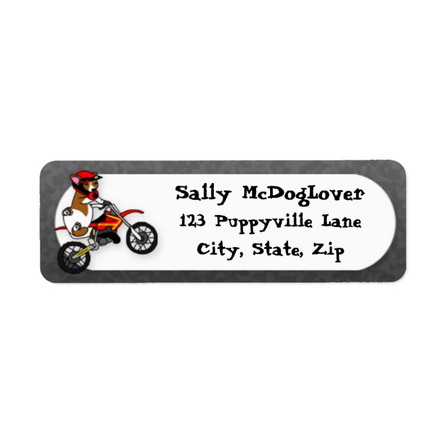 Corgi Motocross Returadress Etikett (Framsidan)