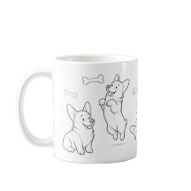 Corgi Mug Cute Hand Drawn Dog Coffee Mug