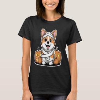 Corgi Mummy Halloween Pumpkins Dog T Shirt