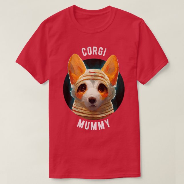 Corgi Mummyhalloween-585 T Shirt (Design framsida)