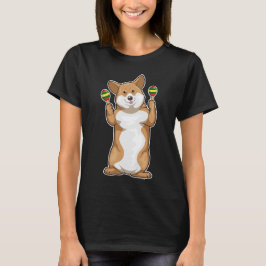Corgi Musician Maracas Music T Shirt