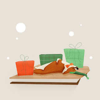 Corgi Napping Gift Märkres Presentetikett