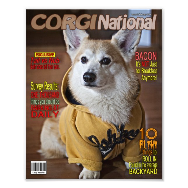 Corgi National Magazine (Anpassade Print) Fototryck (Framsidan)