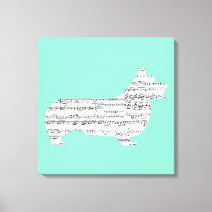 Corgi Notes Canvastryck