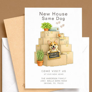 Corgi Ny Hus Flyttningskortsmeddelande Inbjudningar