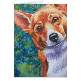 Corgi Nyfiken Hund Hälsningskort