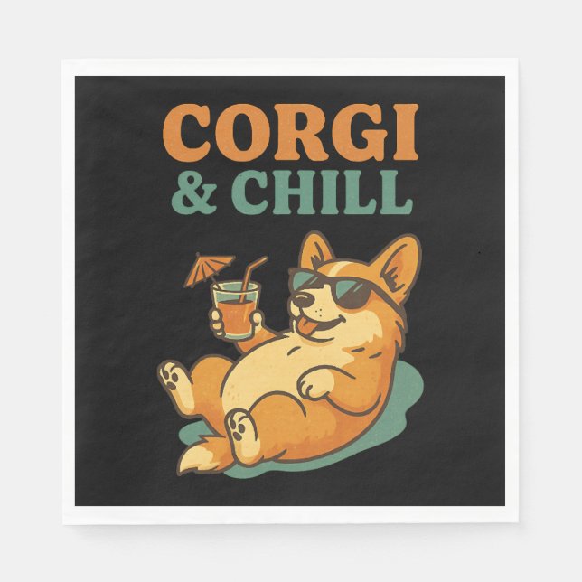 Corgi och Chill Pappersservett (Framsidan)