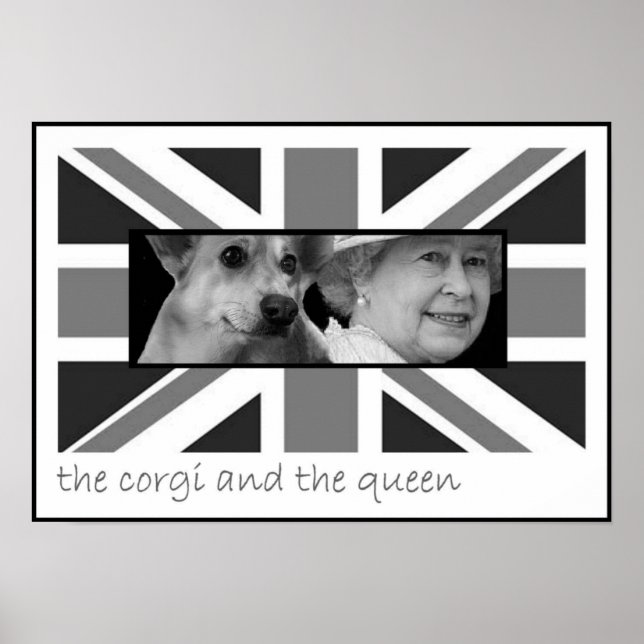 Corgi och drottningen poster (Framsidan)