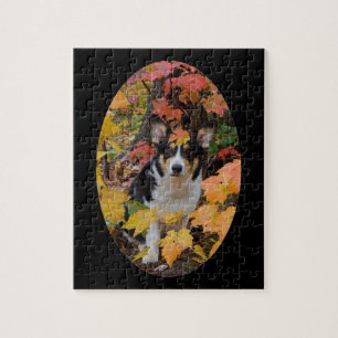 Corgi och höst färger design pussel