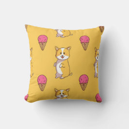 Corgi och Ice Cream Mönster Kudde