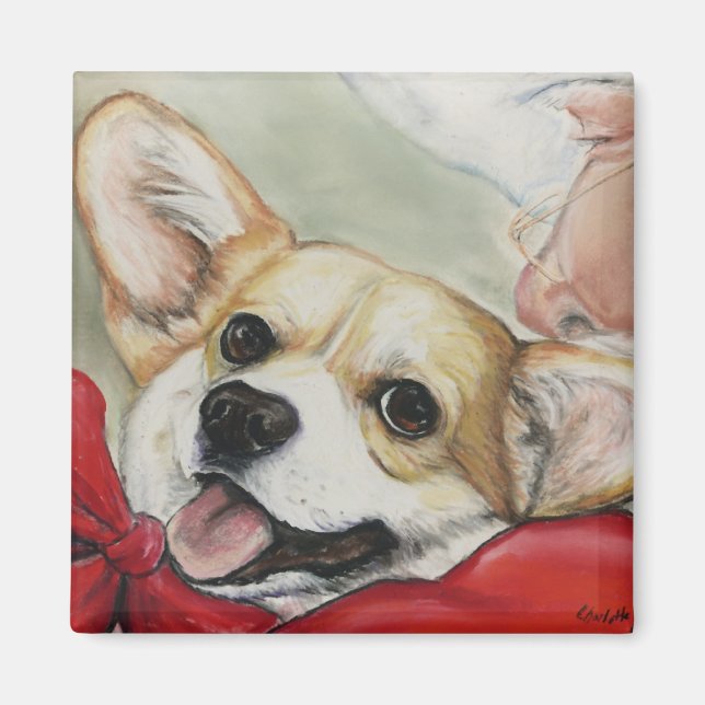 Corgi och jultomten Magnet (Framsidan)