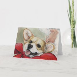 Corgi och kort för Santa julhälsning