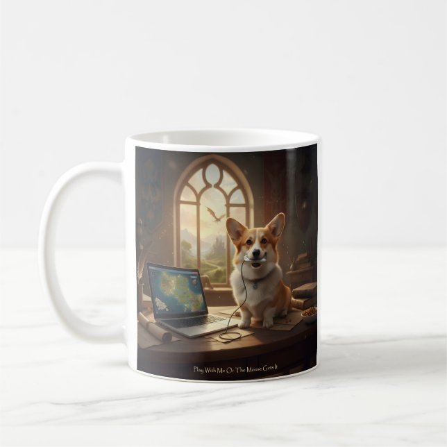 Corgi och mus kaffemugg (Vänster)