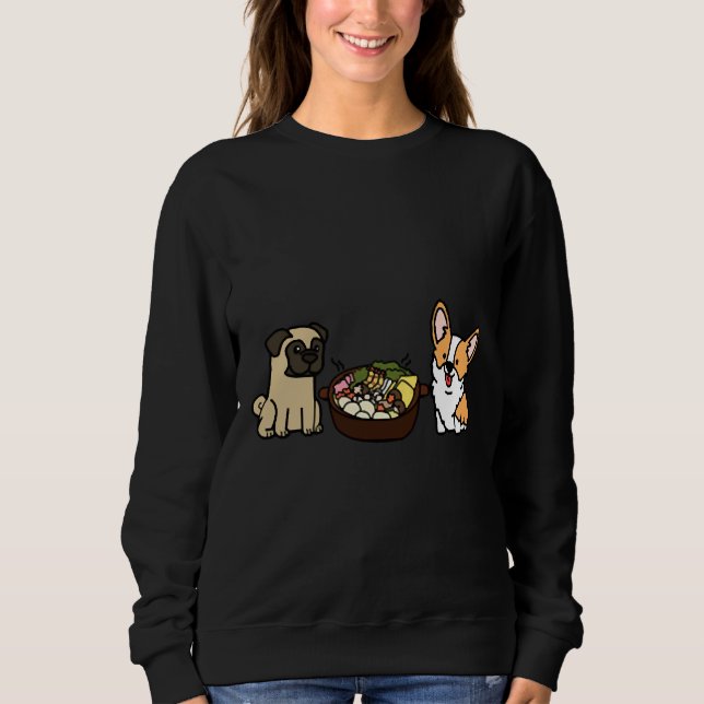 Corgi och Pug Hotpot T Shirt (Framsida)