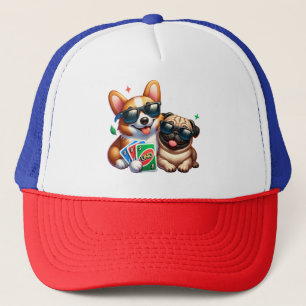 Corgi- och Pug Uno-kortspel Keps