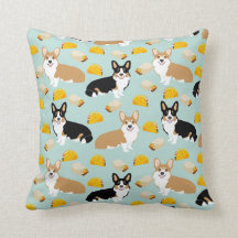 Corgi och Tacos Dekorativ kudde - söt corgi-gåva