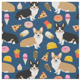 Corgi- och trifärgat corgi-skräppost tyg