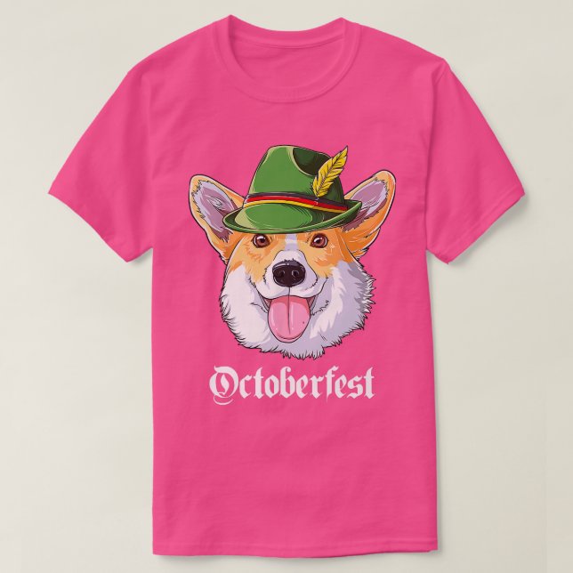 Corgi Oktoberfest Gifts Kids Boys Manar Lederhosen T Shirt (Design framsida)