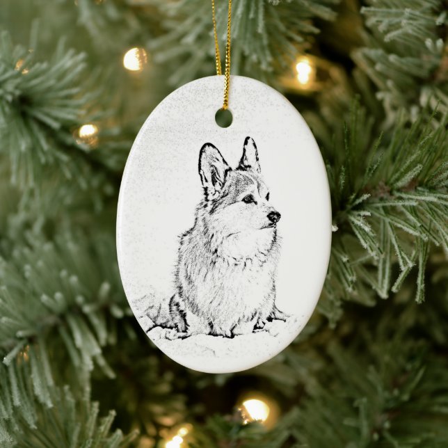 Corgi oval ornament (Träd)