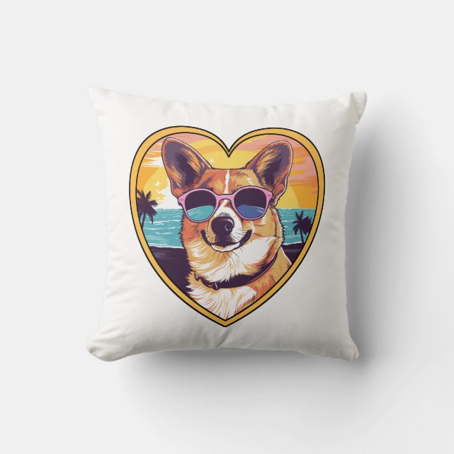 Corgi på Beach Kudde (Framsida)