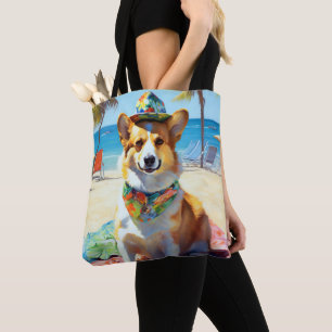 Corgi på Beach, sommargåva till hundälskare Tygkasse