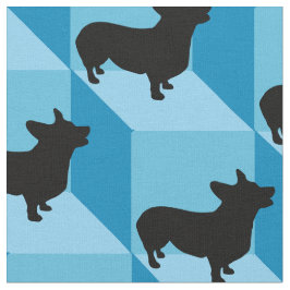 Corgi på Blue Cubes Tyg