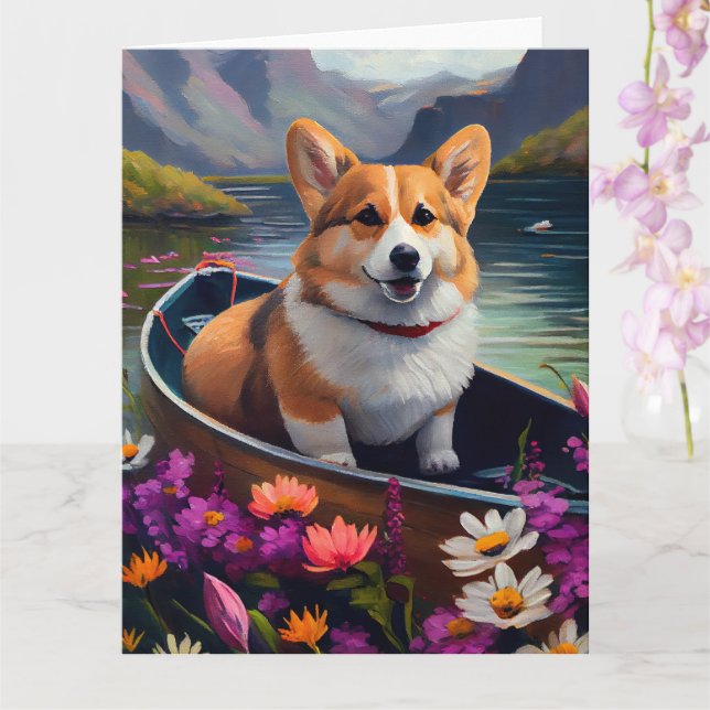 Corgi på en Paddle: En scen Äventyr Kort (Orkide)