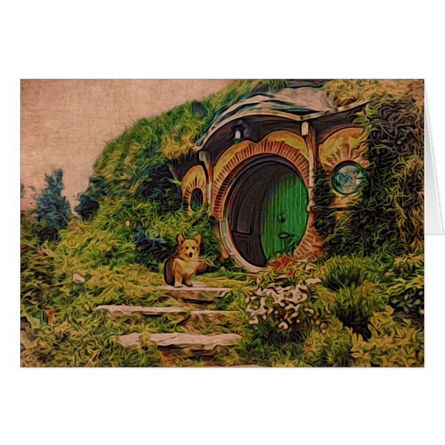Corgi på Hobbiton OBS Kort (Framsidan Horizontal)